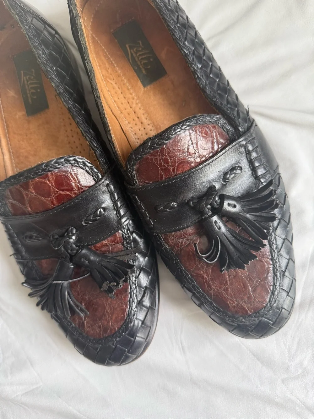Men's Two-Tone Black & Brown Tassel Loafers